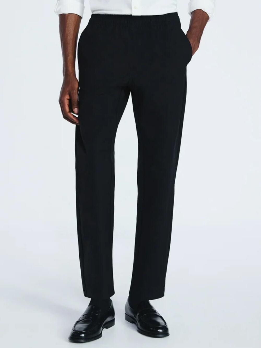 Free Assembly Men's Straight Fit Tapered Leg Pull On Commuter Pants black Small